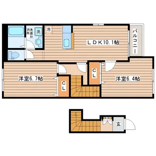オンソレイユ【2階】の間取り