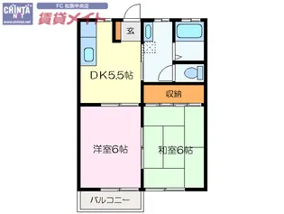 ハイツリープライツA【1階】の間取り