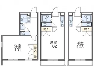 レオパレスTWO&TWO【3階】の間取り