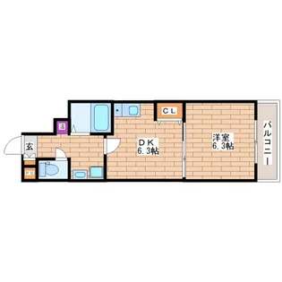 1DKの間取り画像