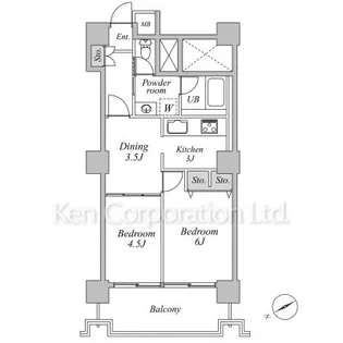 六本木ビュータワー【11階】の間取り