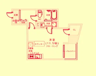 大阪府大阪市西区新町1【マンション】の間取り