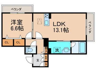 ミラーエステート イーストビル【1階】の間取り