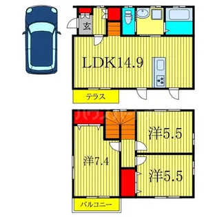 千葉県柏市宿連寺【一戸建】の間取り
