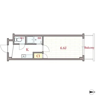 ベルフレージュ南堀江【6階】の間取り