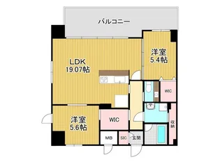 アクシオン薬院プレミアム【12階】の間取り