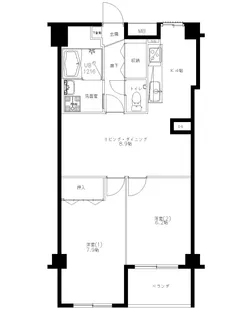 東山ハイツ【5階】の間取り
