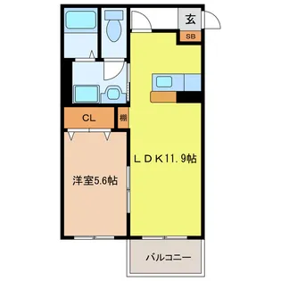 レジデンス北方【1階】の間取り