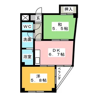 アベニュー中村【4階】の間取り