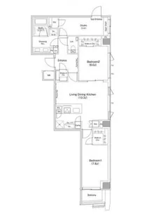 ザ・パークハビオ渋谷クロス【11階】の間取り