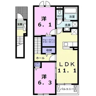 グランデC【2階】の間取り