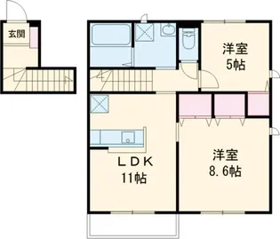 ヴィラタカツカ【2階】の間取り