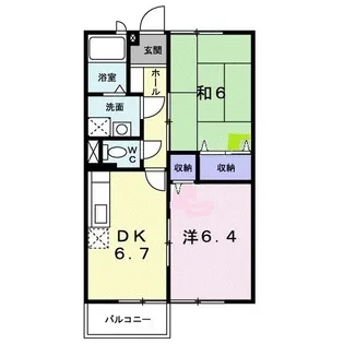 コーポサンレモ B【1階】の間取り