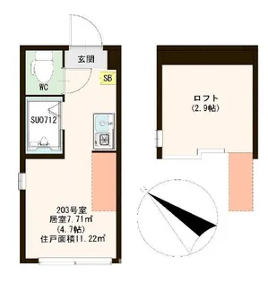 ハーモニーテラス桜台II【2階】の間取り