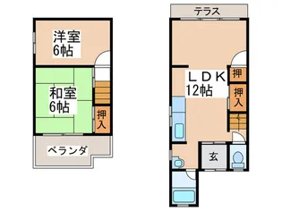 大阪府藤井寺市大井4【一戸建】の間取り