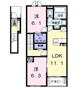 エルディーアールA【2階】の間取り