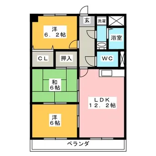 ハピネス五反田【3階】の間取り