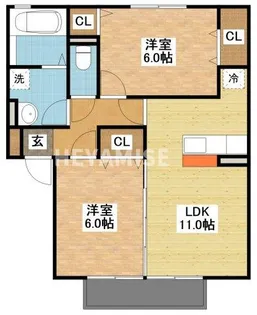 ニューハイツタリカドA棟【2階】の間取り