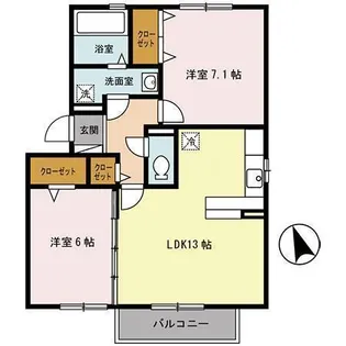 オッツペアB【2階】の間取り