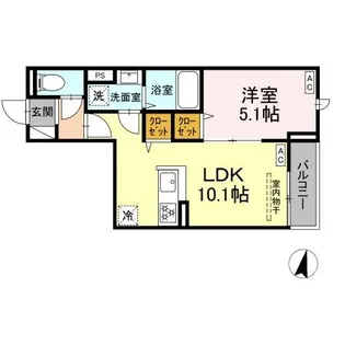 セレスティア若宮【3階】の間取り