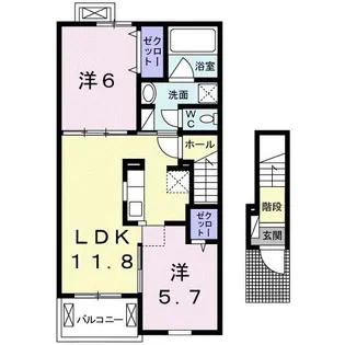 ブロマンス【2階】の間取り