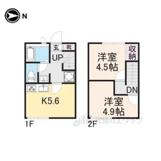 レオパレス枚岡ヒルズ【1階】の間取り