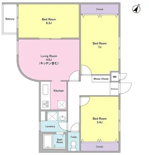 グロリア学芸大【3階】の間取り