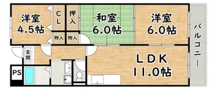 デュラールモリタ【5階】の間取り