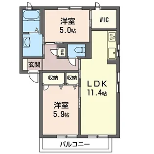 アルトほたる野C棟【1階】の間取り