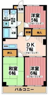 ベルジュール・オーシャン【1階】の間取り