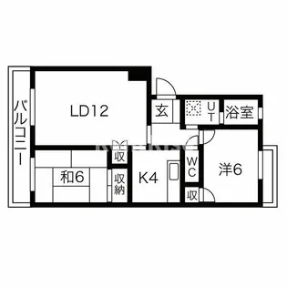 花ノ木パークハイツ【1階】の間取り