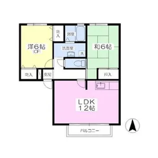 ハイカムール中村*【2階】の間取り
