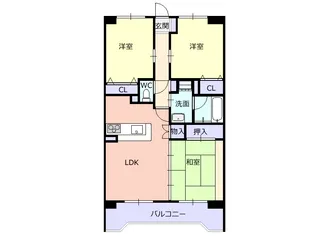 ロイヤルマンション白山【6階】の間取り