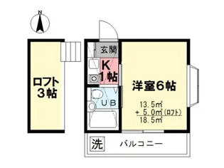 フラット新宿1【2階】の間取り