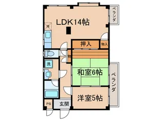 カーサ天王【1階】の間取り