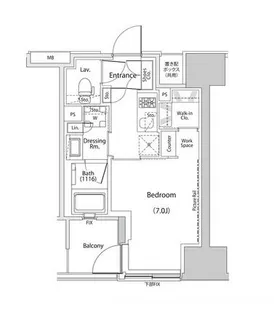 ザ・パークハビオ人形町レジデンス【3階】の間取り