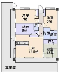 エイルマンション開成IIプレシャス【1階】の間取り