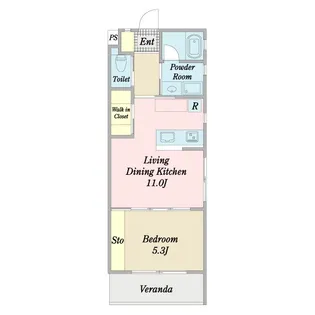 Za Flats【1階】の間取り