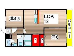 鳥之海マンション【4階】の間取り