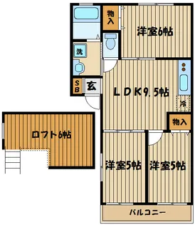 アクティブハウスC棟【2階】の間取り