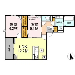 D-セアリス椿森【1階】の間取り
