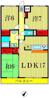 ロイヤルサンコート【4階】の間取り