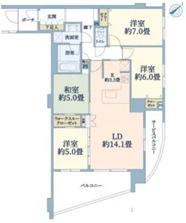 ライフレビュー横濱関内スクエアII【7階】の間取り