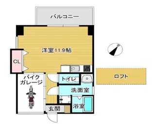 ハイディングプレイス東比恵【5階】の間取り