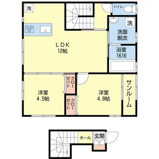 Villetta B棟【2階】の間取り