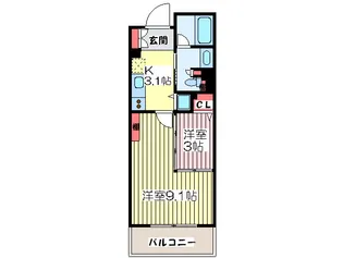ロイヤルパ-クス桃坂【5階】の間取り