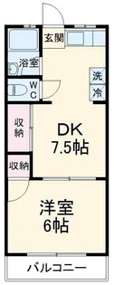 山口コーポB棟【1階】の間取り