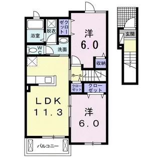 ガーベランスB【2階】の間取り