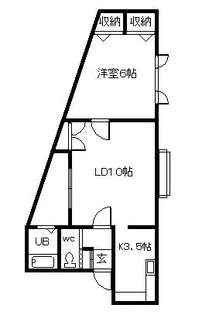 ツインクル壱番舘【2階】の間取り