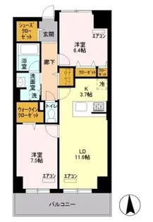 ロイヤルパークスシーサー【8階】の間取り